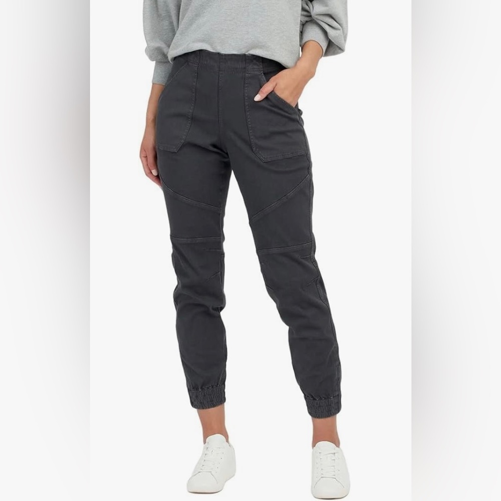 SPANX Stretch Twill Cargo Jogger Dark Gray/Charcoal Size M Womens